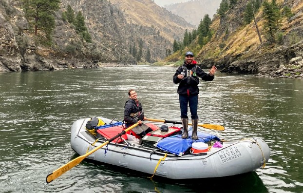 Matt standing on a raft on the Main Salmon